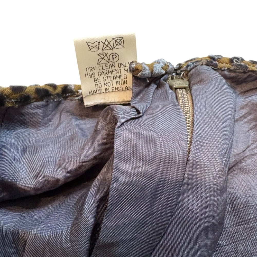 Elspeth Gibson London Animal Cheetah Print Dot Velvet Silk Blend Skirt - Picture 13 of 15